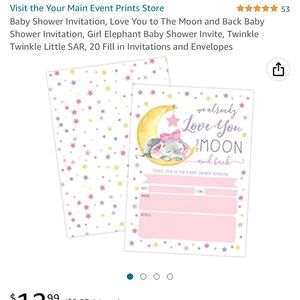 Love you to the moon invitations